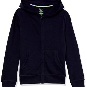 French Toast Kids' Adaptive Long Sleeve Fleece Hoodie with Flat Seams and Hidden Hook and Loop Closure