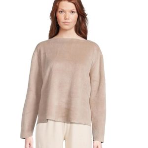 Eberjey Reversible Plush Raw Edge Pullover