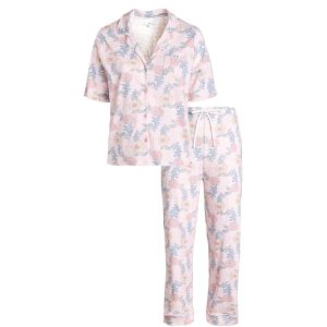 Karen Neuburger Plus Size Rose Gardens Notch Collar Girlfriend Pajama Set