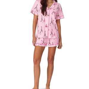 Bedhead PJs Short Sleeve Cotton Knit Boxer Pajama Set