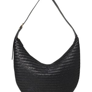 Madewell The Essential Curve Shoulder Bag in Handwoven Leather